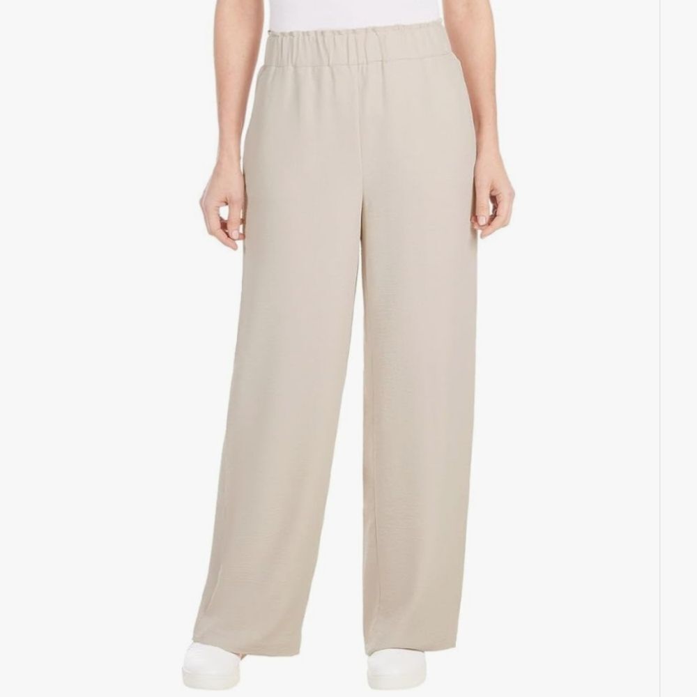 Hilary Radley Women's Beige Wide Leg Pants